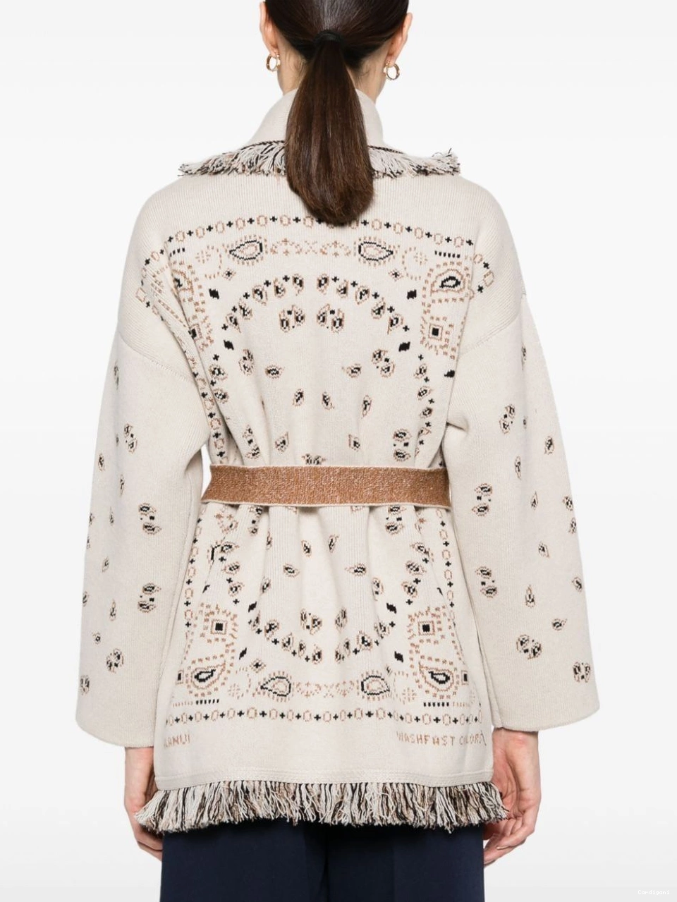 Affordable Women paisley-jacquard frayed cardigan Alanui 0418